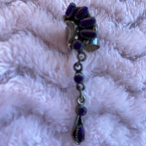 ZUNI Purple Turquoise and Sterling Silver Ear Cuff
